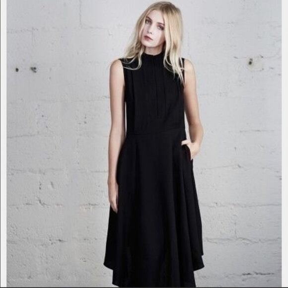 Billy Reid Black Sleeveless Crepe Nicholson Midi Dress Size 4 - Picture 1 of 8